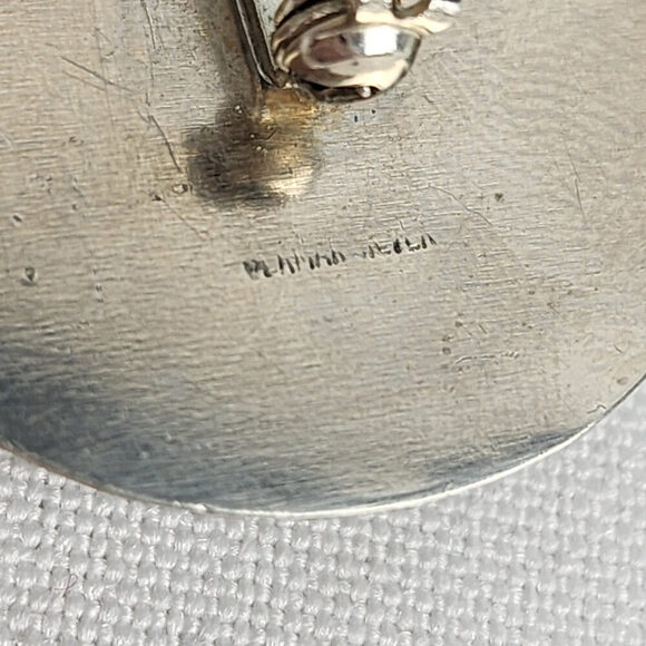 Vintage Pewter Striped Agate Brooch - Picture 5 of 6